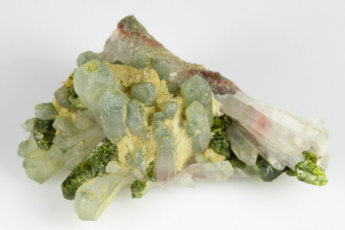 1.9" Lustrous Epidote with Quartz Crystals - Morocco